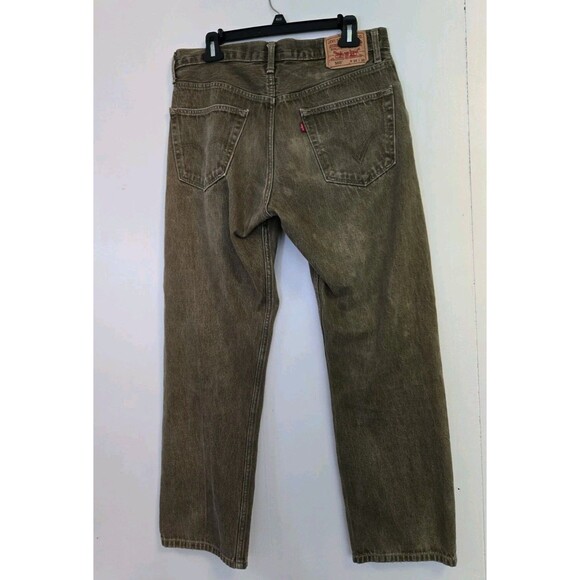 VTG Levis 505 Jeans Mens 33x29 Tan Straight Fit Work Biker Y2K Preppy Preppy - Picture 4 of 8